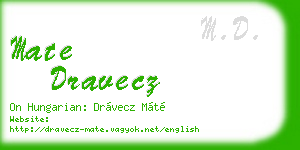 mate dravecz business card