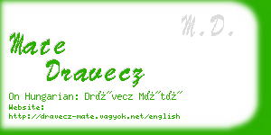 mate dravecz business card